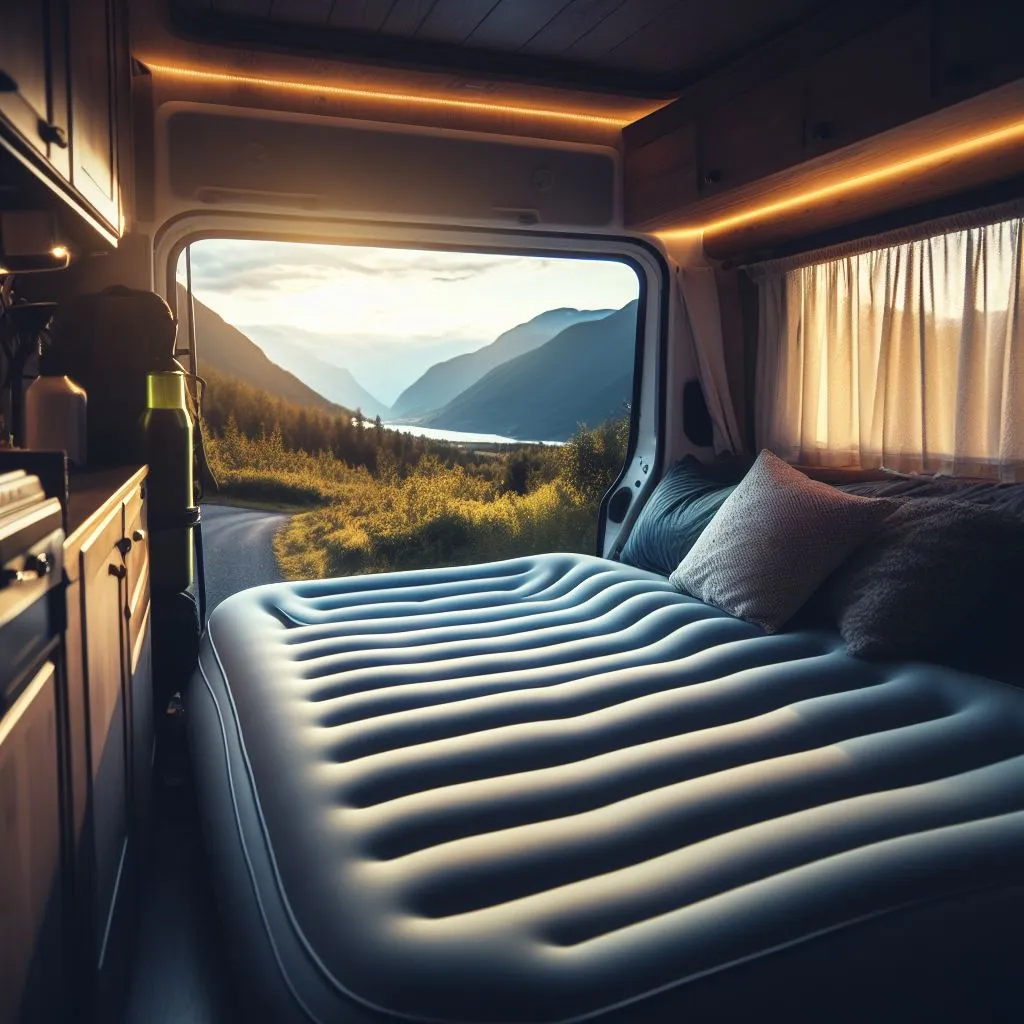 Inflatable bed campervan