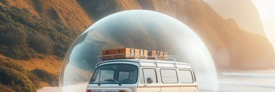 Secure van in a safety bubble