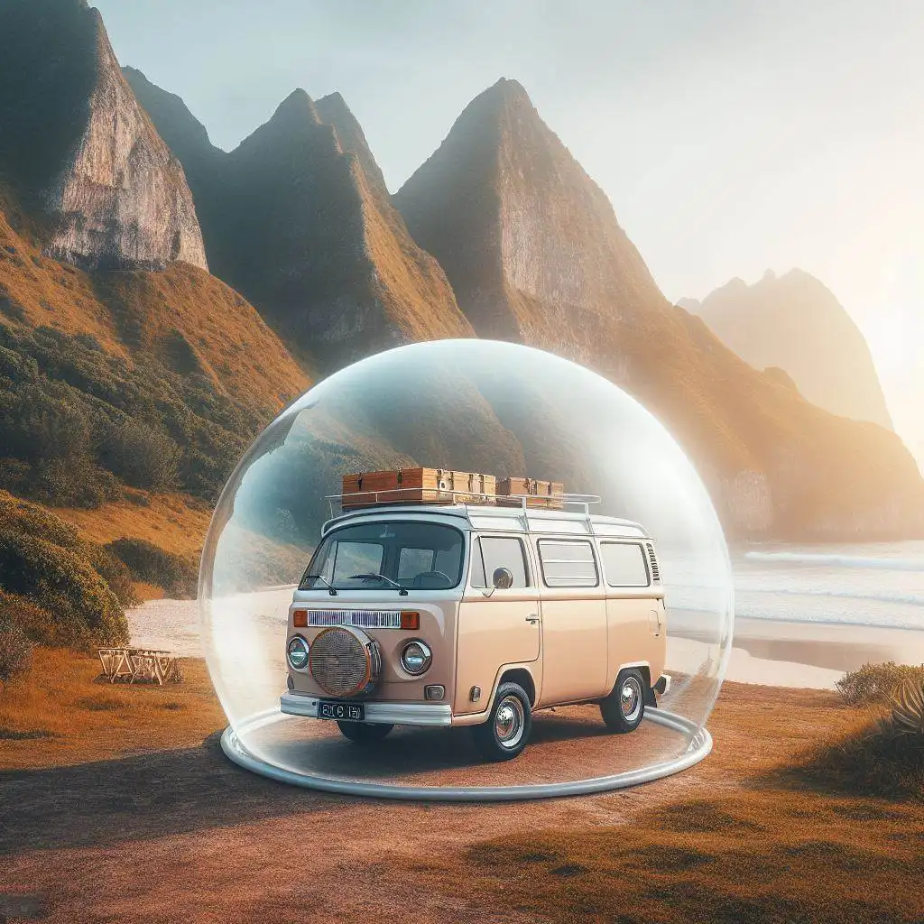 Secure van in a safety bubble